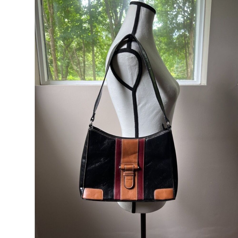 Vintage Veneto Color-Blocked Leather Shoulder Bag
